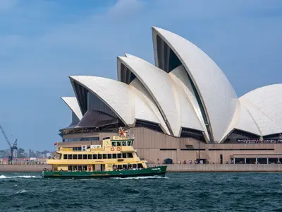Sydney Opera House with a harbour ferry