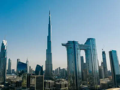 Dubai skyline with the Burj Khalifa